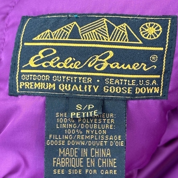 Eddie Bauer Gore Tex Ridge Line Goose Down Coat Parka Small Petite Waterproof - Picture 8 of 16